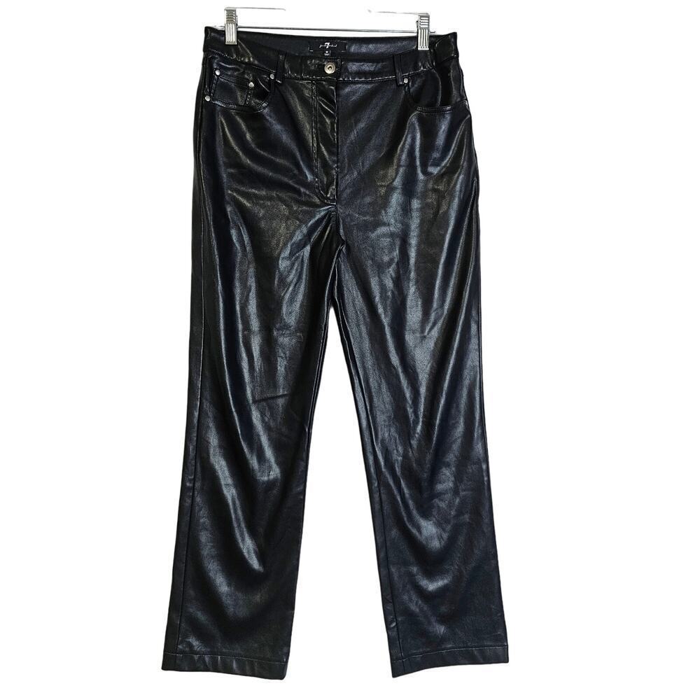 7 For All Mankind Med Black vegan Leather pants trouser Gothic pants. stylish